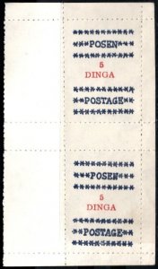 Vintage Posen Illinois Charity Poster Stamp Posen 5 Dinga Postage Gutter Pair