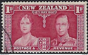 NEW ZEALAND 1937 KGVI 1d Carmine Coronation SG599 FU