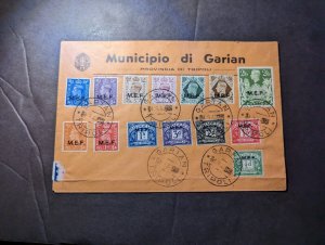 1943 British Occupied Libya MEF Overprint Souvenir Cover Garlan Tripoli