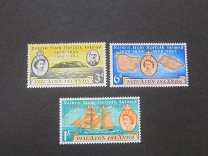 Pitcairn Island 1961 Sc 32-34 set MH