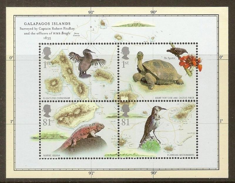 GB 2009 Darwin Galapagos Islands Mini Sheet MS2904 MNH