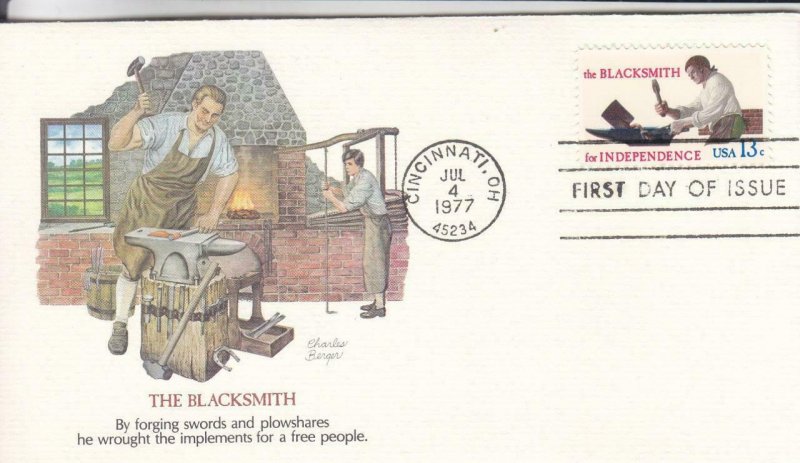 1977, The Blacksmith, Fleetwood, FDC (E8024)