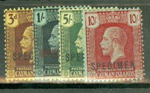 B: Cayman Islands 64, 66-68 mint SPECIMEN overprints (Gibbons x3) CV $290