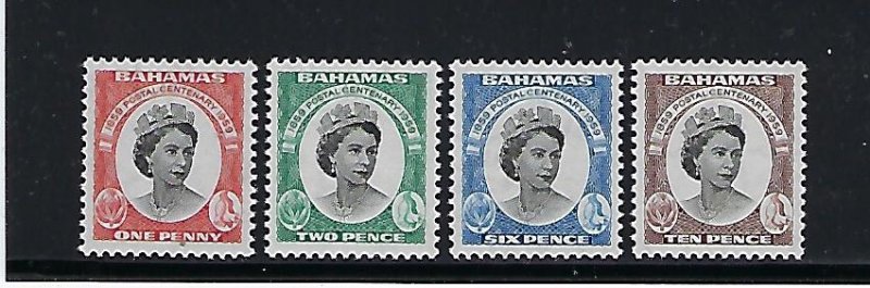 BAHAMAS SCOTT #174-77 1959 CENTENARY OF BAHAMAS POSTAGE-MINT  LIGHT HINGED