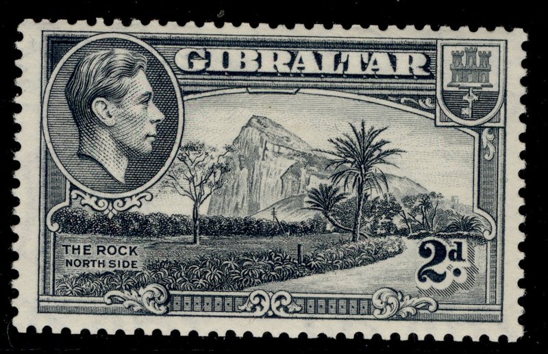 GIBRALTAR GVI SG124ab, 2d grey, VLH MINT. Cat £800. WMK SIDEWAYS