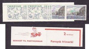 Faroe Is.-Sc#7,11- id9-unused NH booklet-Maps-1975-