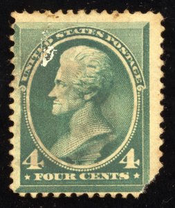 US Scott 211 Used 4c blue green Andrew Jackson Lot 974 bhmstamps