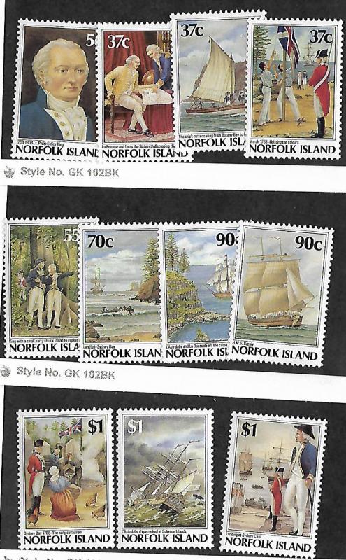 NORFOLK ISLAND 426-436 MNH BICENTENNIAL ISSUE 1987-1988