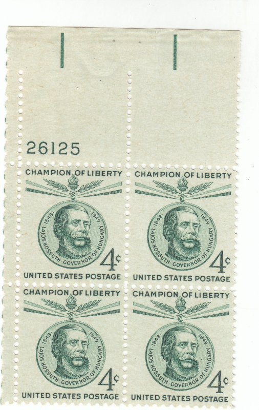 Scott # 1117 - 4c Green -  Champion of Liberty Issue - plate block of 4 - MNH