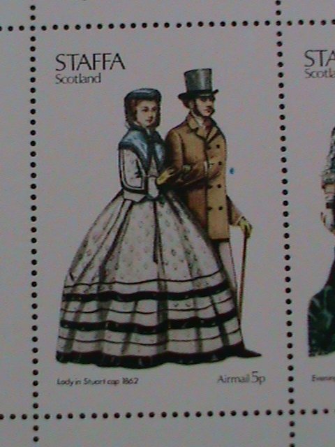 ​STAFFA-SCOTLAND -PROMOTION WORLD FAMOUS DRESSES- MNH S/S -EST.$12 VERY FINE