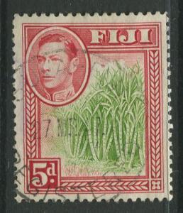 Fiji - Scott 124 - KGVI - Definitive - 1938 - FU - Single 5p Stamp