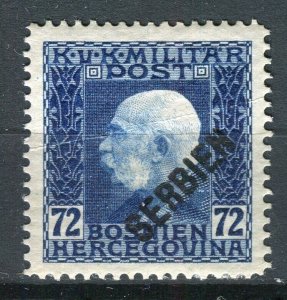 SERBIA; Early 1900s Bosnia F. Joseph Occ. Optd issue fine Mint 72h. value