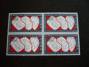 Stamps - Cuba - Scott# 663-665,C215-C218 - Mint Hinged Set of 7 Stamps in Blocks