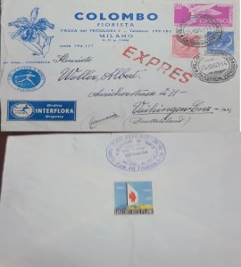 D)1957, ITALY, LETTER SENT TO GERMANY, EXPRESS AIR MAIL, WITH CURRENT U