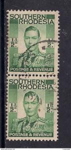 Southern Rhodesia 1937 KGV1 Pair of 1/2d  used stamps SG 40 ( F215 )