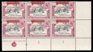 South Arabian Federation - Qu'aiti QEII 1966 IMPRINT PLATE BLOCK six MNH. SG 64.