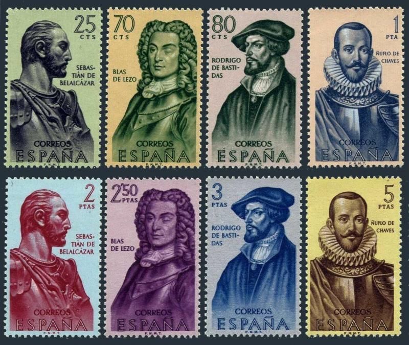 Spain 1013-1020,MNH.Mi 1269-1276. Builders of New World,1961.Colombia,Bolivia,