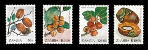 Zambia 1989 - Edible Wild Fruits - Set of 4v - Scott 474-77 - MNH