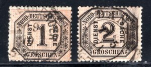 North German Confederation #O4-O5 Used  F/VF  CV $6.75  ...   4470045