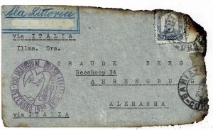 Brazil 1939 Bahia cancel on LATI inaugural return flight to Germany, CRASH cover