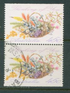 Australia SG 1318  VFU  booklet imperf stamp bottom top pair
