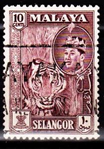 Malaya - Seleangor - #119 Tiger/Sultan Aziz Shah - Used