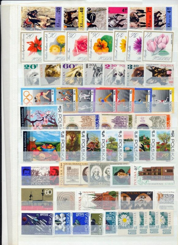 POLAND Dogs Flower Sport Space MNH (Appx 220+Items)Kul805