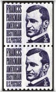 SC#1297 3¢ Francis Parkman Coil Pair (Shiny Gum) MNH 