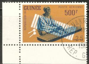 Guinea Scott C34 used CTO 1962 Musician stamp CV$4