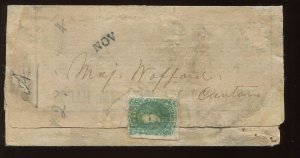 Confederate States 3 Used on Southern Western Telegraph Co. Telegram w/ CSA Cert