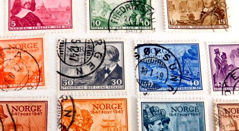 Norway #279-89 Used/fine, Norweigen Post Office 300th Anniv, 1947