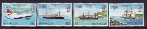 Bermuda-Sc.#393-6-Unused NH set-Sailing Ships-Planes-1980-