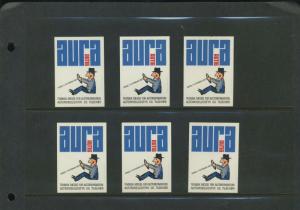 6 1967 AURA AUTIG TEKNISK MESSE AUTOMOBILE CAR POSTER STAMPS (L1073) SWEDEN