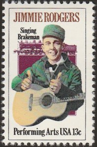 # 1755 MINT NEVER HINGED ( MNH ) JIMMIE RODGERS AND LOCOMOTIVE