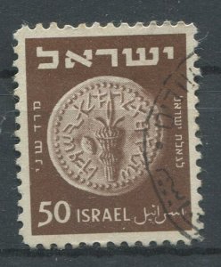 Israel Sc#22 Used, 50p brn, Coins 1949 (1949)