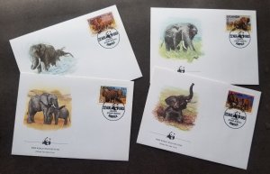 *FREE SHIP Uganda WWF Elephants 1991 Wildlife Fauna (stamp FDC)