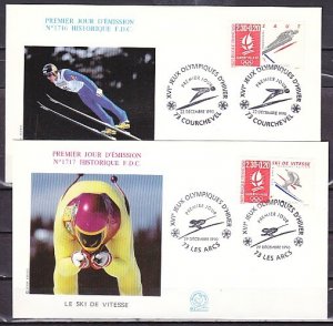 France, Scott cat. B621-B622. Albertville Olympics issues. 2 First day covers. ^