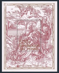 Chad 373 sheet, MNH. Michel Bl.75. Albrecht Durer,1471-1528. Holy Family, 1979.