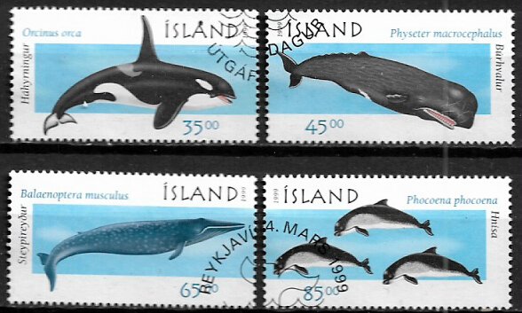 Iceland #873-6 Used Set - Marine Mammals