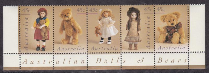 Australia # 1601a, Dolls Strip of Five, NH, 1/2 Cat.