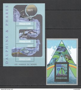 2013 Guinea Dolphins Fauna Fish Marine Life Lighthouses Kb+Bl ** Stamps St1298