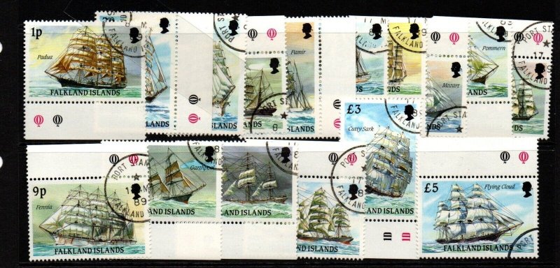 FALKLAND ISLANDS SG567/82 1989 SHIPS USED