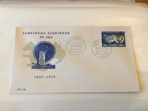 Iceland 1970 Anniversary of United Nations first day cover Ref 60400