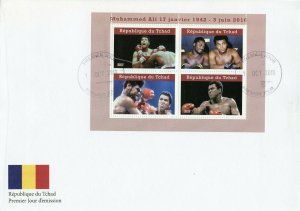 Muhammad Ali Stamps Chad 2019 FDC Famous People Boxing Sports 4v M/S