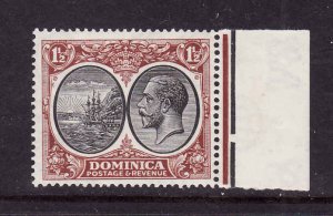 Dominica-Scott#69-Unused NH-KGV-1&1/2p dk brn & blk-Ships-1923-