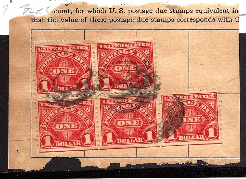 J77 Used... Block of 5 on a Piece... SCV $1.75