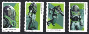 United States #5709-12 Forever (60¢) Buzz Lightyear (2022). Four singles. MNH