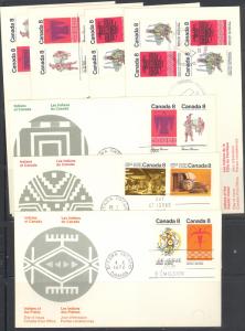 Canada  12  all different unaddressed Native FDC's