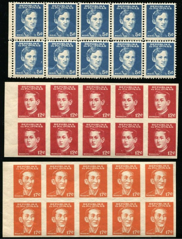 Philippines Occupation Stamps #N32 #N33a #N34a Postage Collection 1944 Mint NH