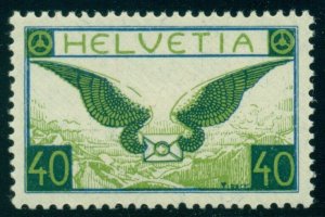 SWITZERLAND #C14a Airmail w/grilled gum, og, NH, VF, Scott $105.50